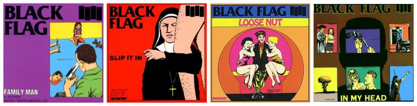 Discografia Black Flag com Kira: Family Man (1984), Slip It In (1984), Loose Nut (1985) e In My Head (1985)